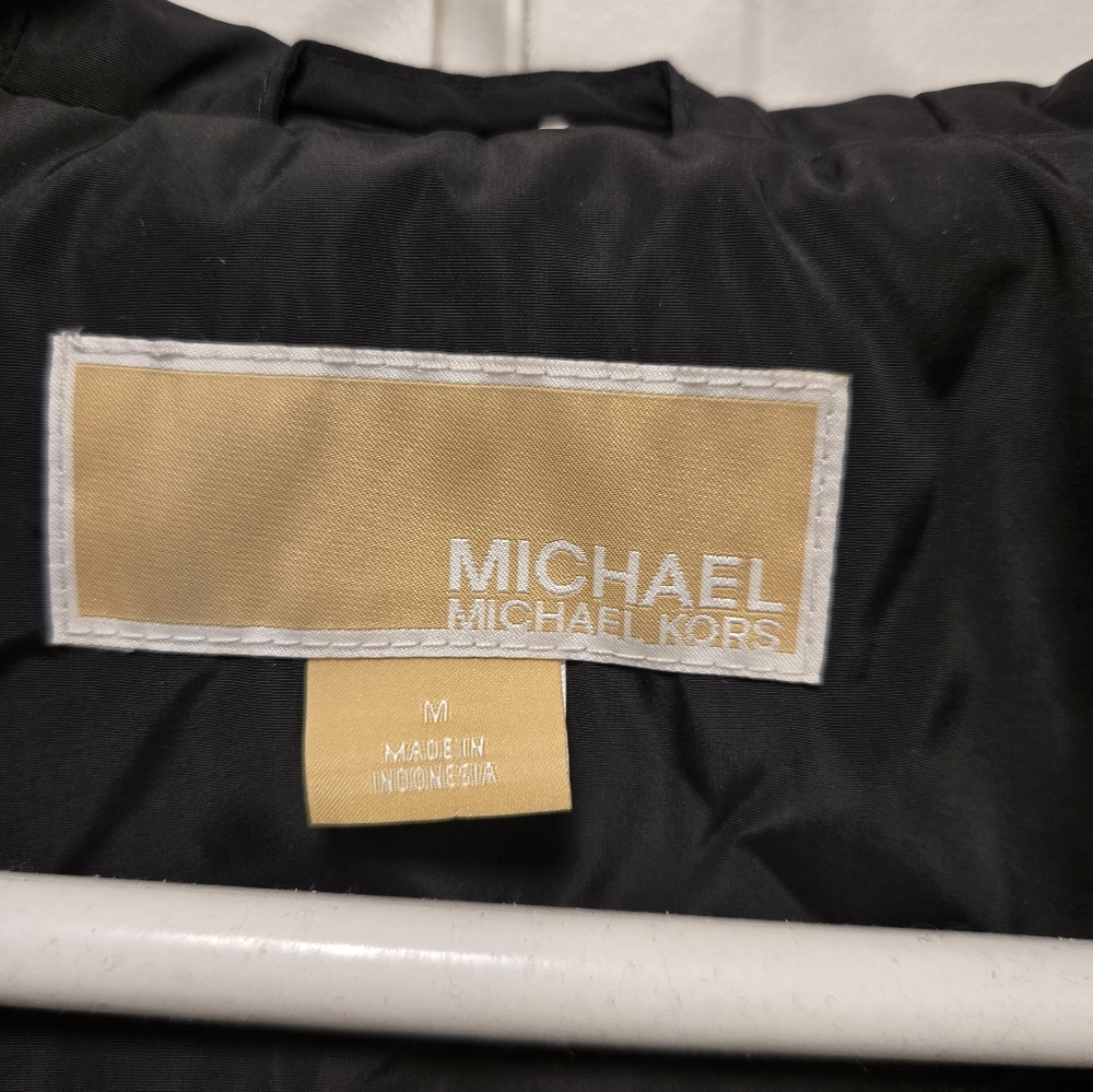 NWT Michael Kors Black Rain Jacket Coat Medium - Picture 11 of 12